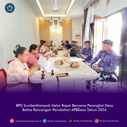 BPD Sumberklampok Gelar Rapat Bersama Perangkat Desa Bahas Rancangan Perubahan APBDesa Tahun 2026